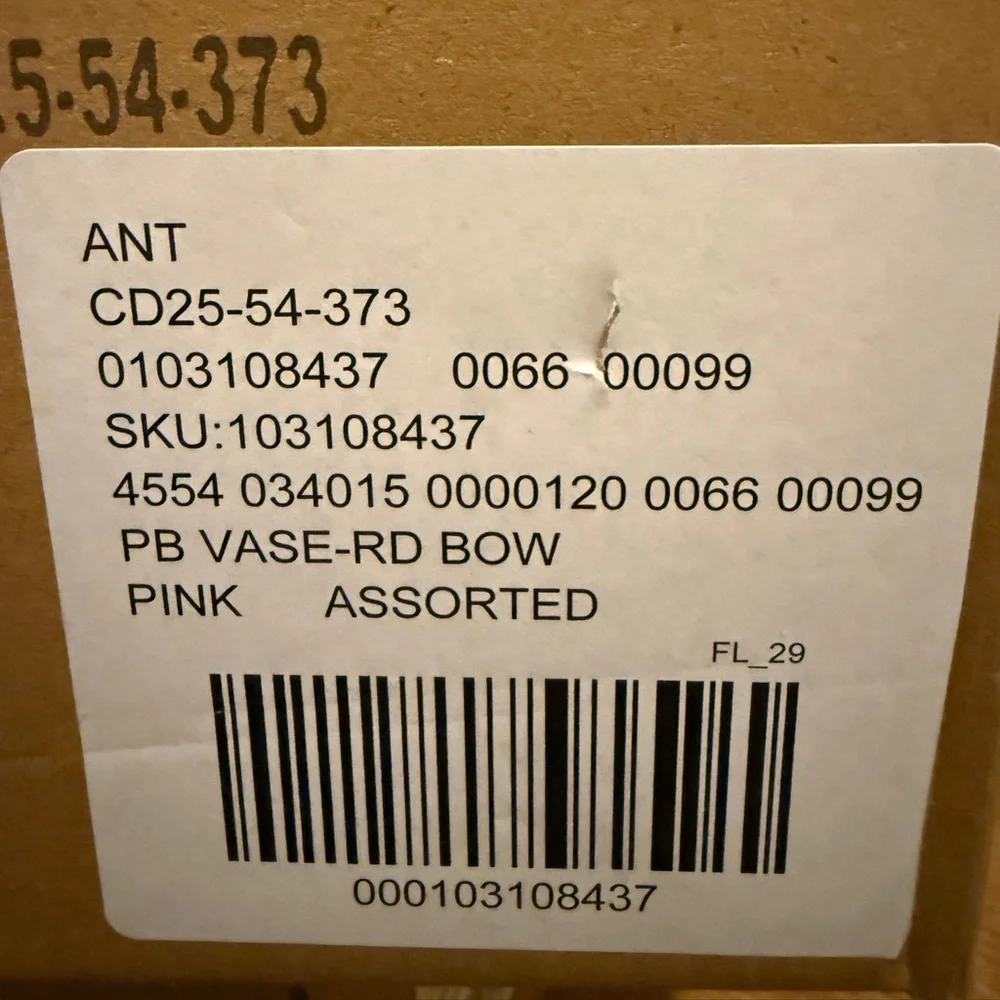 Anthropologie Valentines Icon Confetti Vase | Pink Bow | NIB